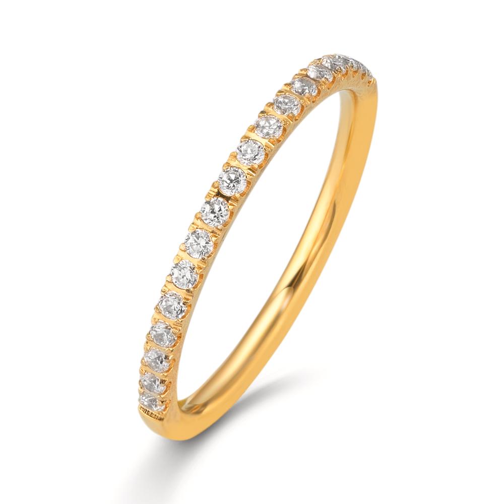 Bague d'éternité Acier inoxydable Zircone blanc, 20 Pierres jaune PVD-610163