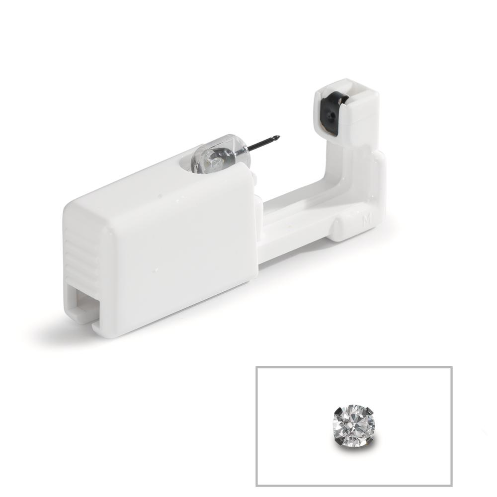 Perçage des oreilles Zircone blanc noir PVD Ø4 mm-610245