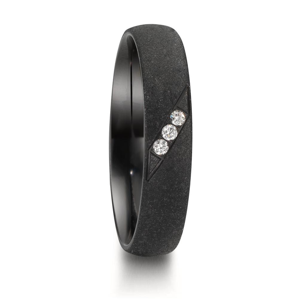 Partnerring Zirkonium Diamant 0.045 ct, 3 Steine, w-si-610277