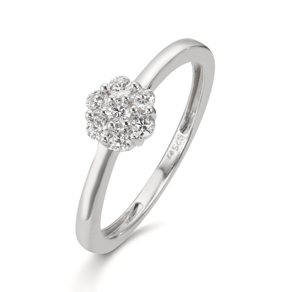 Fingerring Silber Zirkonia 7 Steine rhodiniert-610318