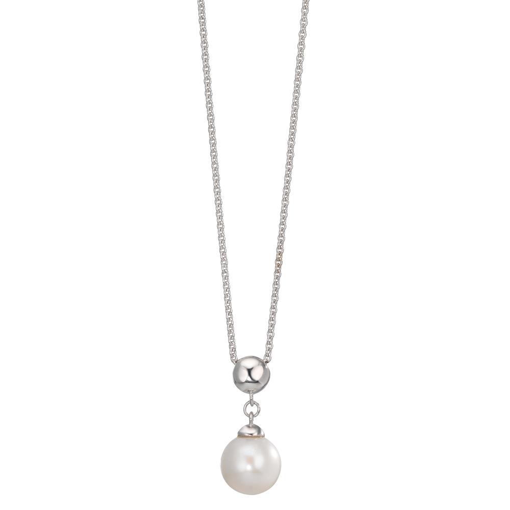 Collier Silber rhodiniert Süsswasserzuchtperlen 7.5-8 mm 38-42 cm verstellbar-610324
