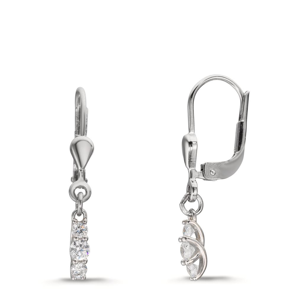 Pendant d'oreilles Argent Zircone 6 Pierres Rhodié-610327
