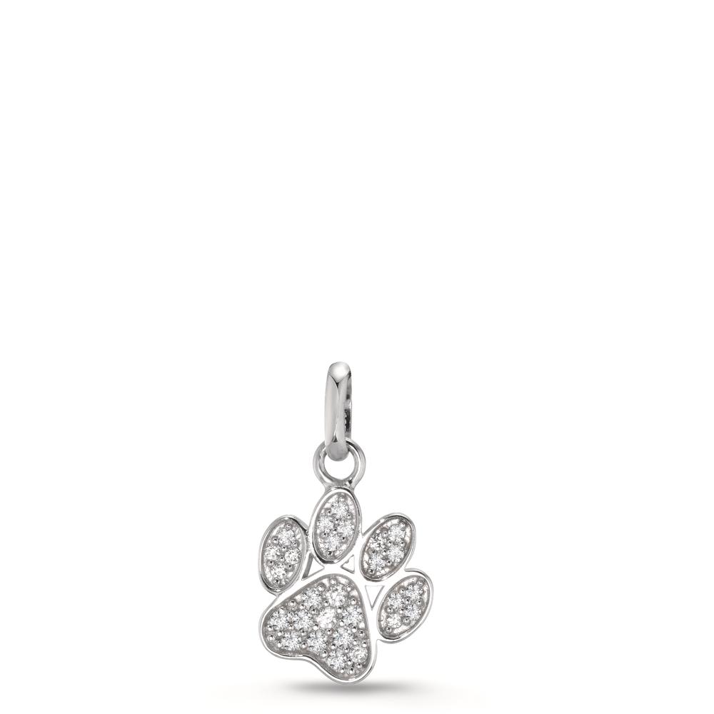 Pendentif Argent Zircone Rhodié Patte Ø9.5 mm-610328