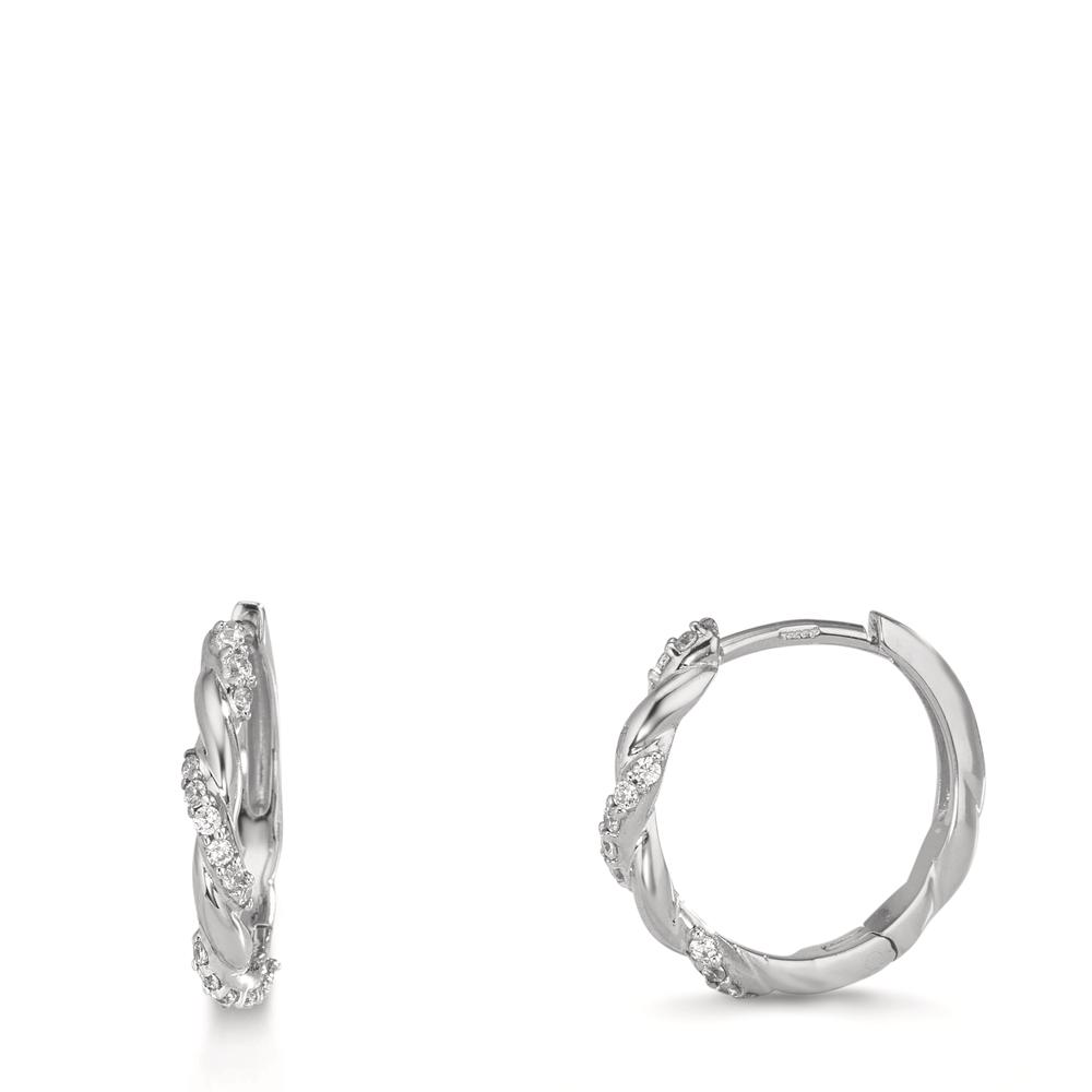 Créoles à charnières Argent Zircone 26 Pierres Rhodié-610332