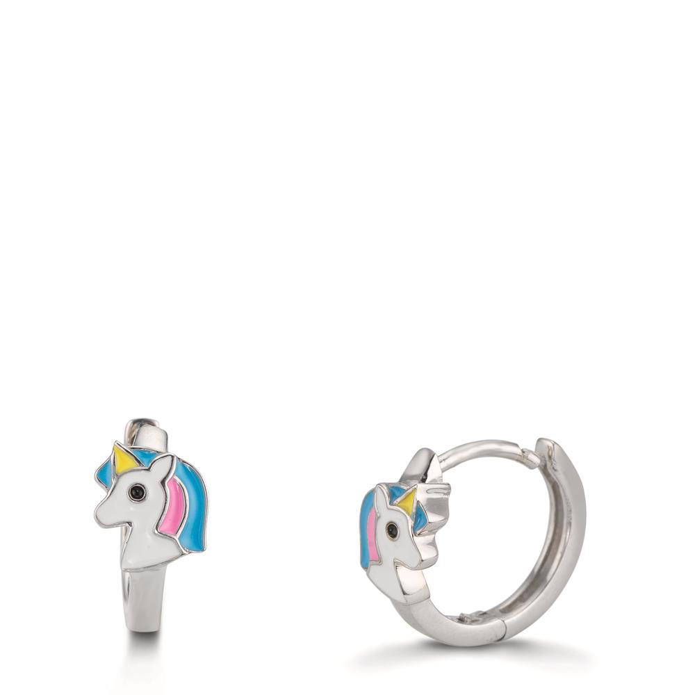 Créoles à charnières Argent Rhodié Licorne-610363