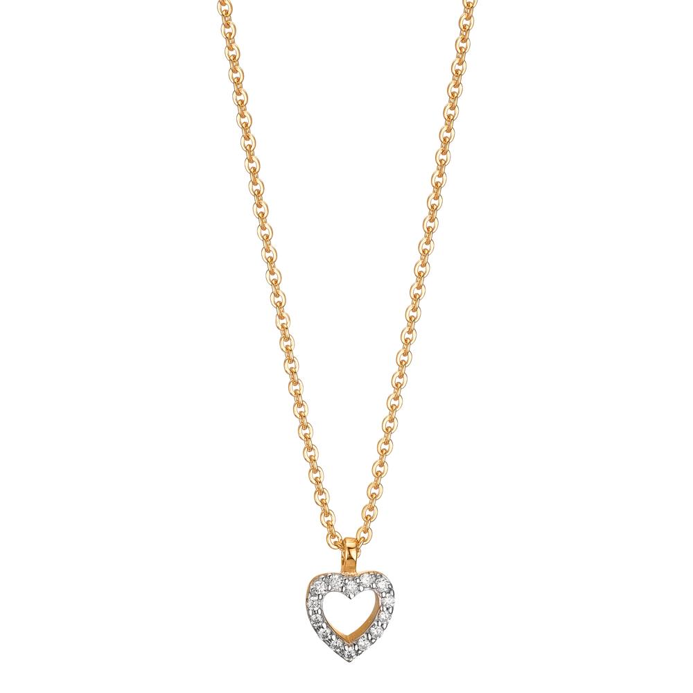 Collier Or jaune 9K Zircone Coeur 38-42 cm-610393