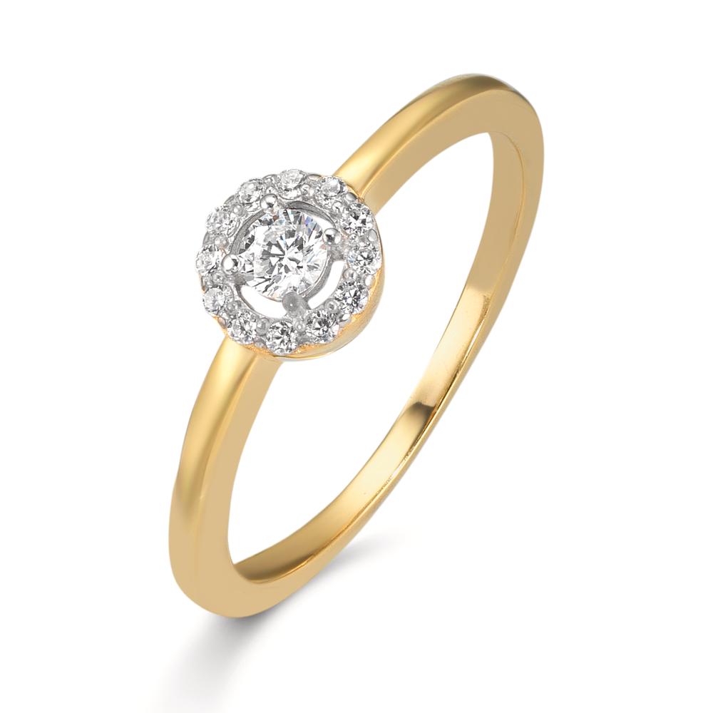 Bague Or jaune 9K Zircone-610395