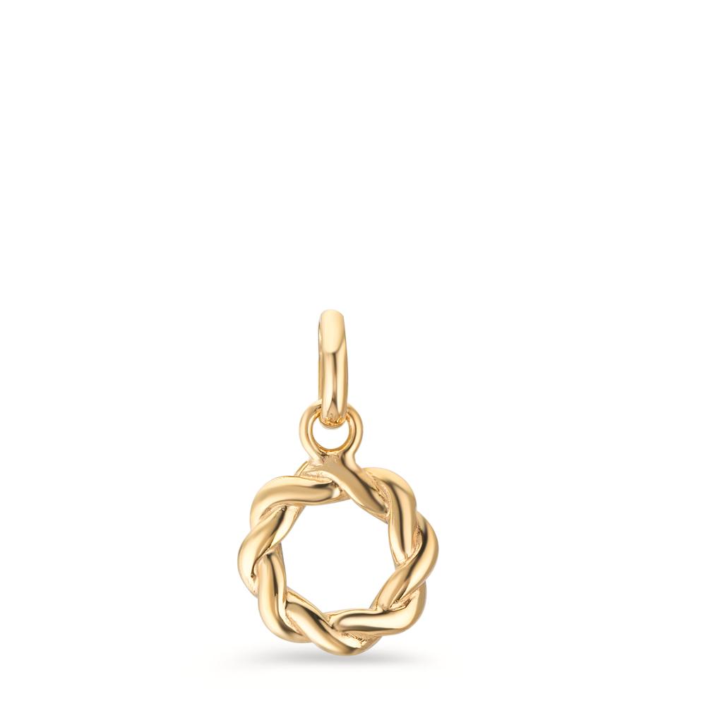Pendentif Or jaune 9K Zircone 16 Pierres Bicolore Ø8.5 mm-610412