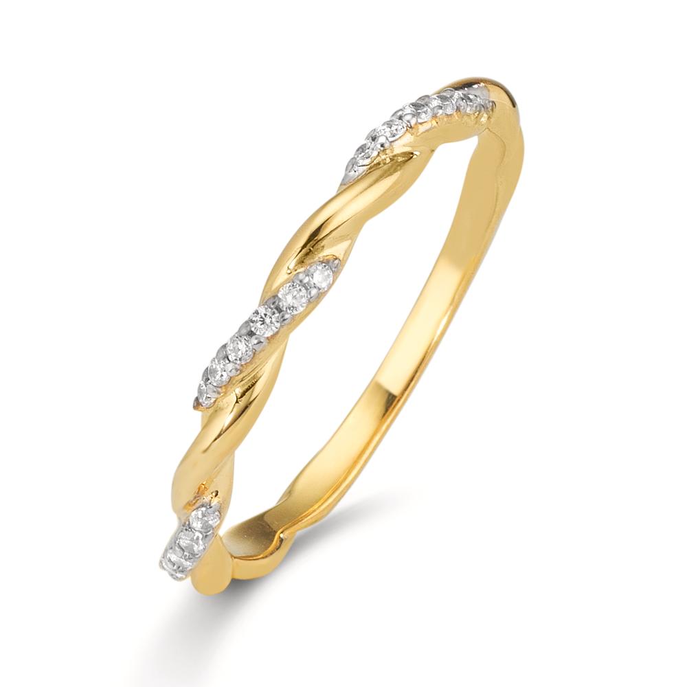 Bague Or jaune 9K Zircone 18 Pierres-610414