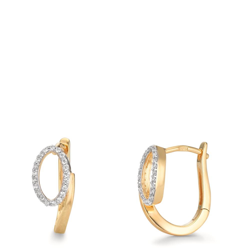 Créoles à charnières Or jaune 9K Zircone-610418