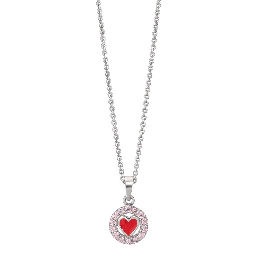 Chaînette avec pendentif Argent Zircone rose Rhodié 36-38 cm-610430