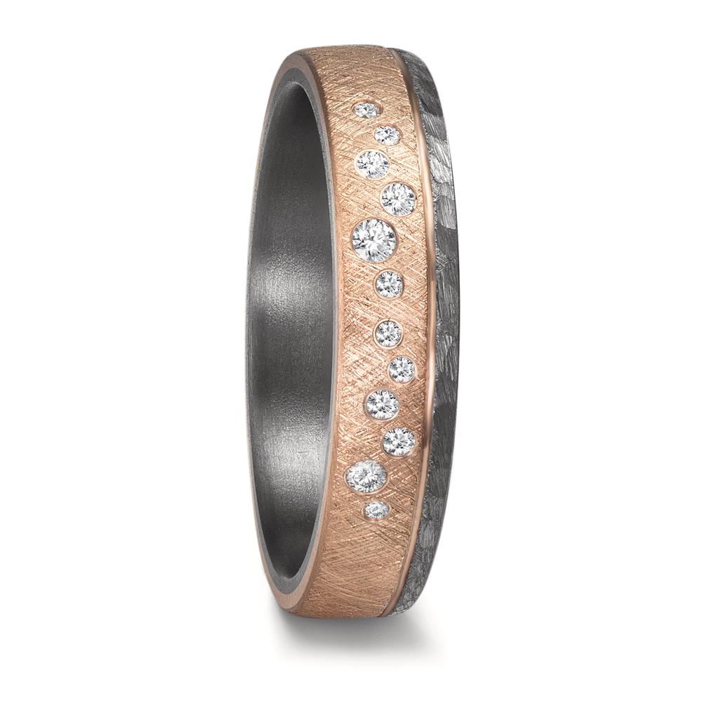 Alliance Tantale 999, Or rose 14K Diamant 0.105 ct, 12 Pierres, w-si-610466