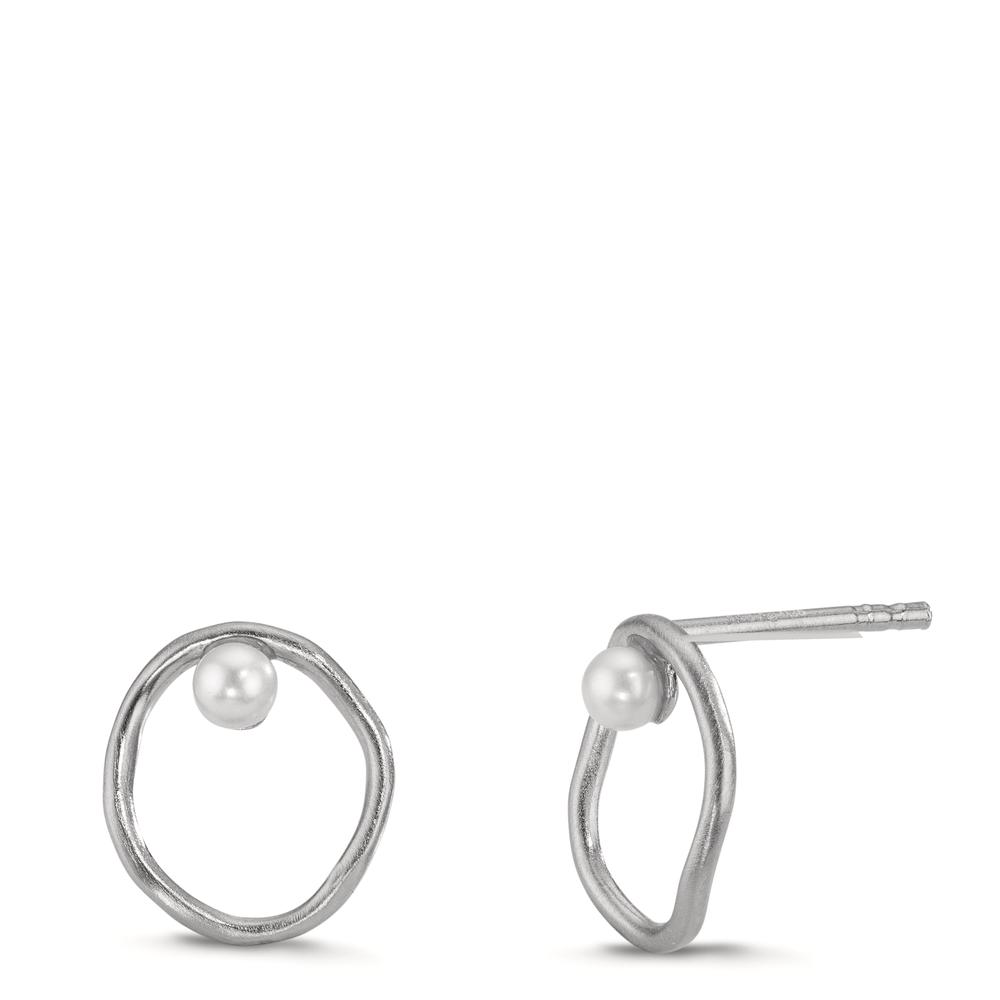 Ohrstecker Silber Süsswasserzuchtperle weiss, 2 Perlen, 3 mm Ø11 mm-610483