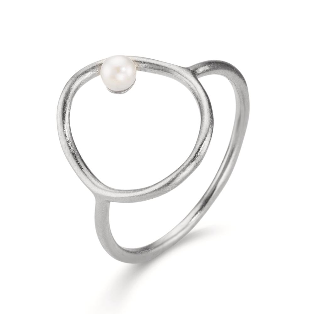 Fingerring Silber Süsswasserzuchtperle weiss, 3 mm Ø14 mm-610485