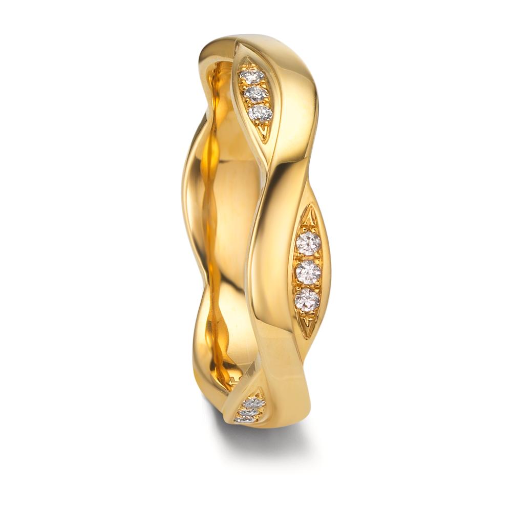 Partnerring 750/18 K Gelbgold Diamant 0.09 ct, 18 Steine, tw-vsi-610503