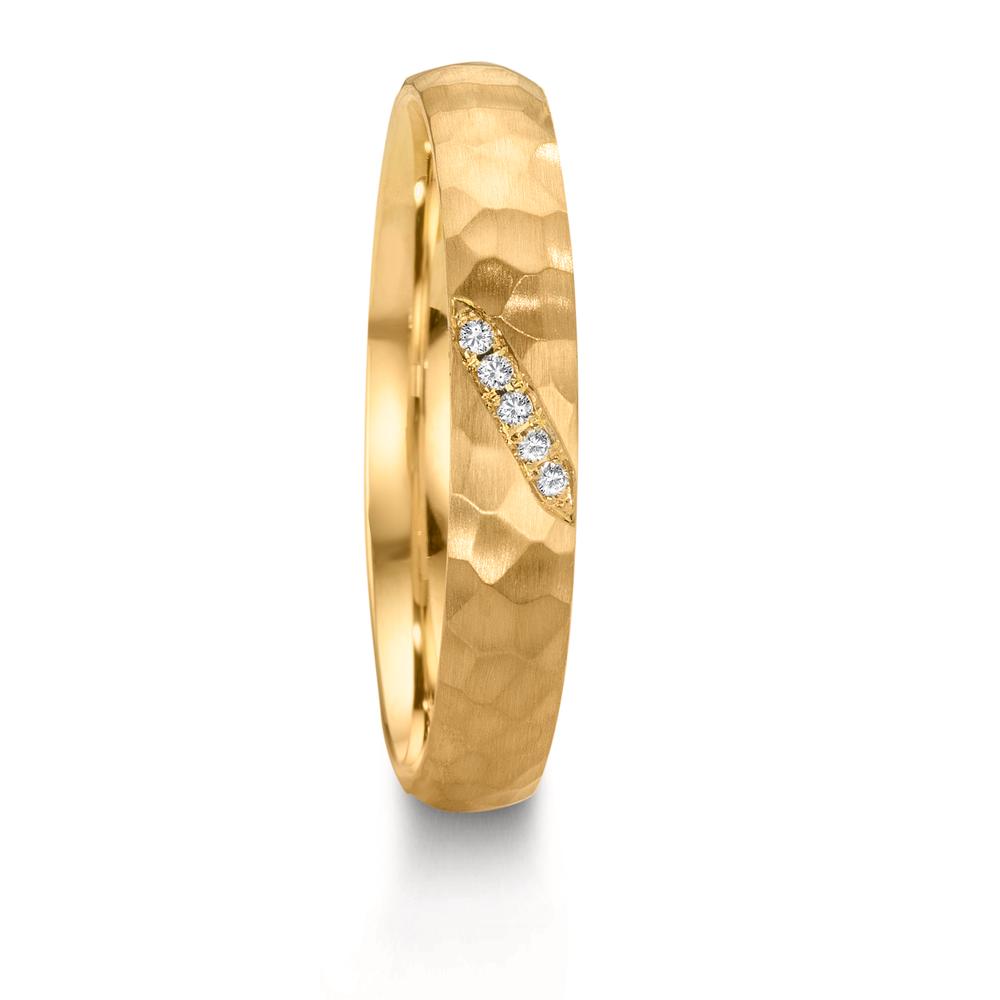 Partnerring 750/18 K Gelbgold Diamant 0.02 ct, 4 Steine, w-si-610521