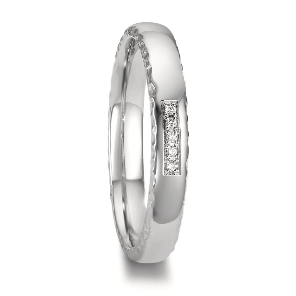 Partnerring 950 Platin Diamant 0.02 ct, 5 Steine, w-si-610523