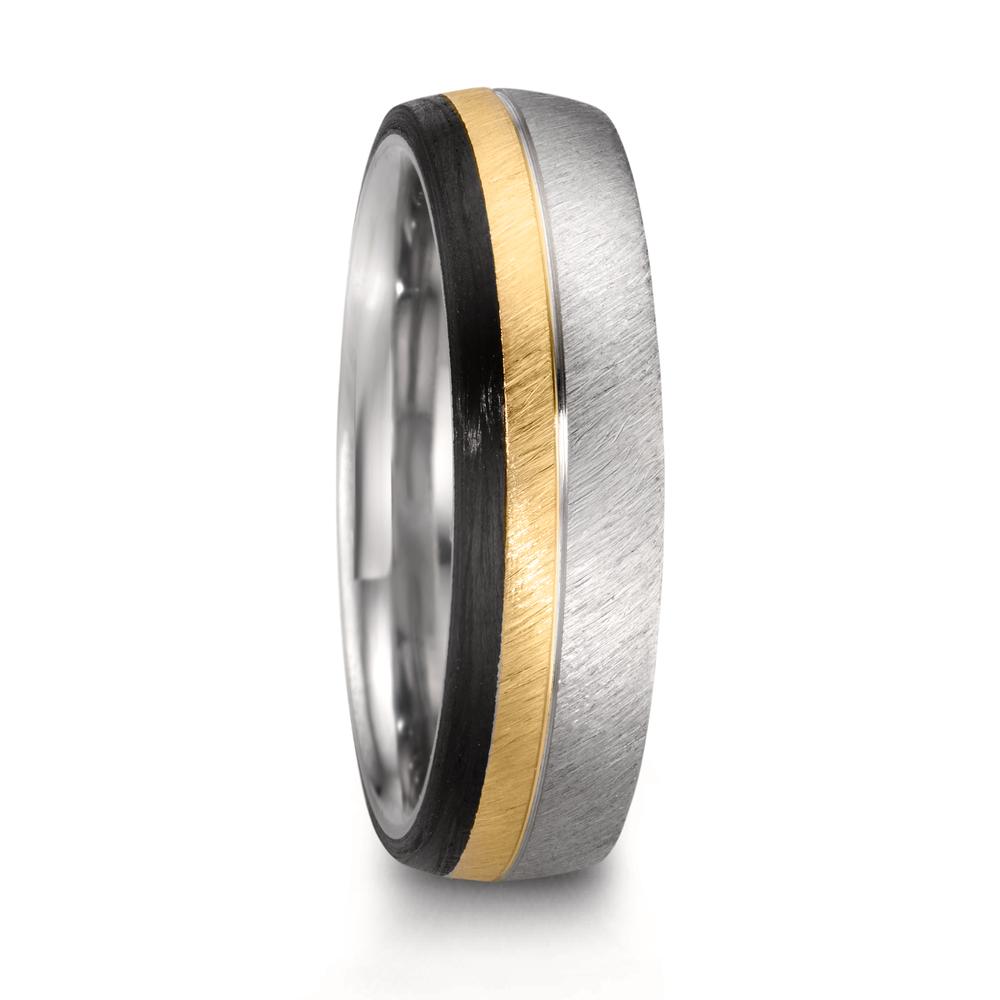 Partnerring Edelstahl, 375/9 K Rosegold, Carbon-610530