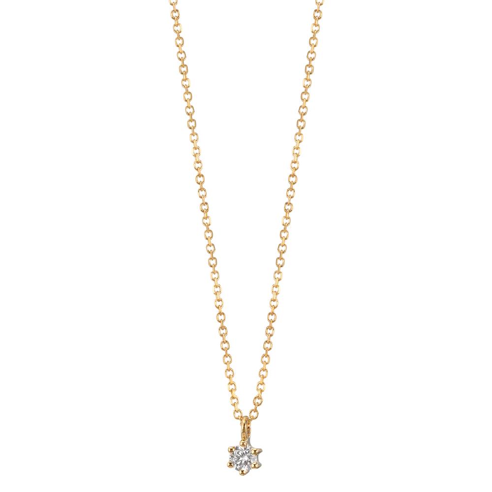 Collier Or jaune 18K Diamant 0.05 ct, w-si 42-45 cm-610593