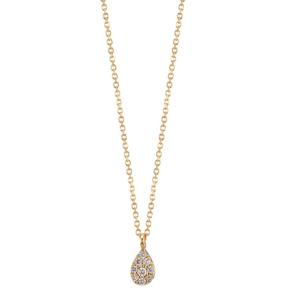 Collier Or jaune 18K Diamant 0.04 ct, 9 Pierres, w-si 42-45 cm-610596