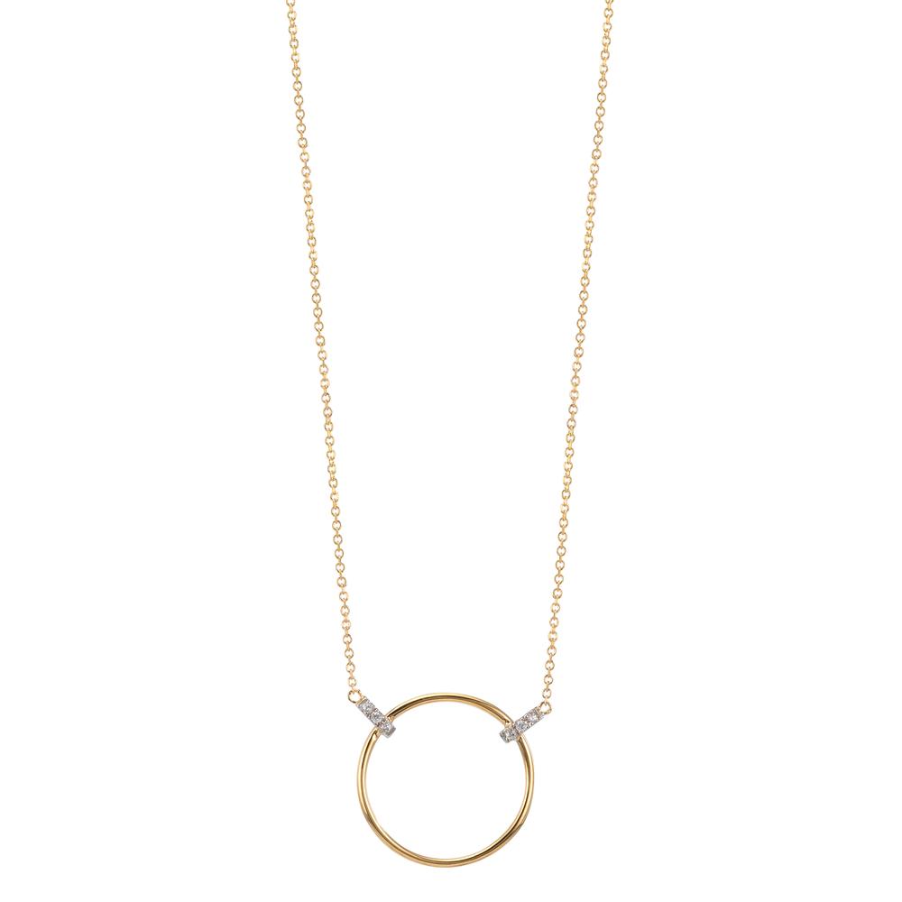 Collier Or jaune 9K, Or blanc 9K Zircone 6 Pierres 42-45 cm Ø14 mm-610598