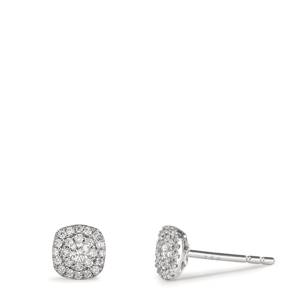 Clous d'oreilles Or blanc 18K Diamant 0.18 ct, w-si Ø5 mm-610605