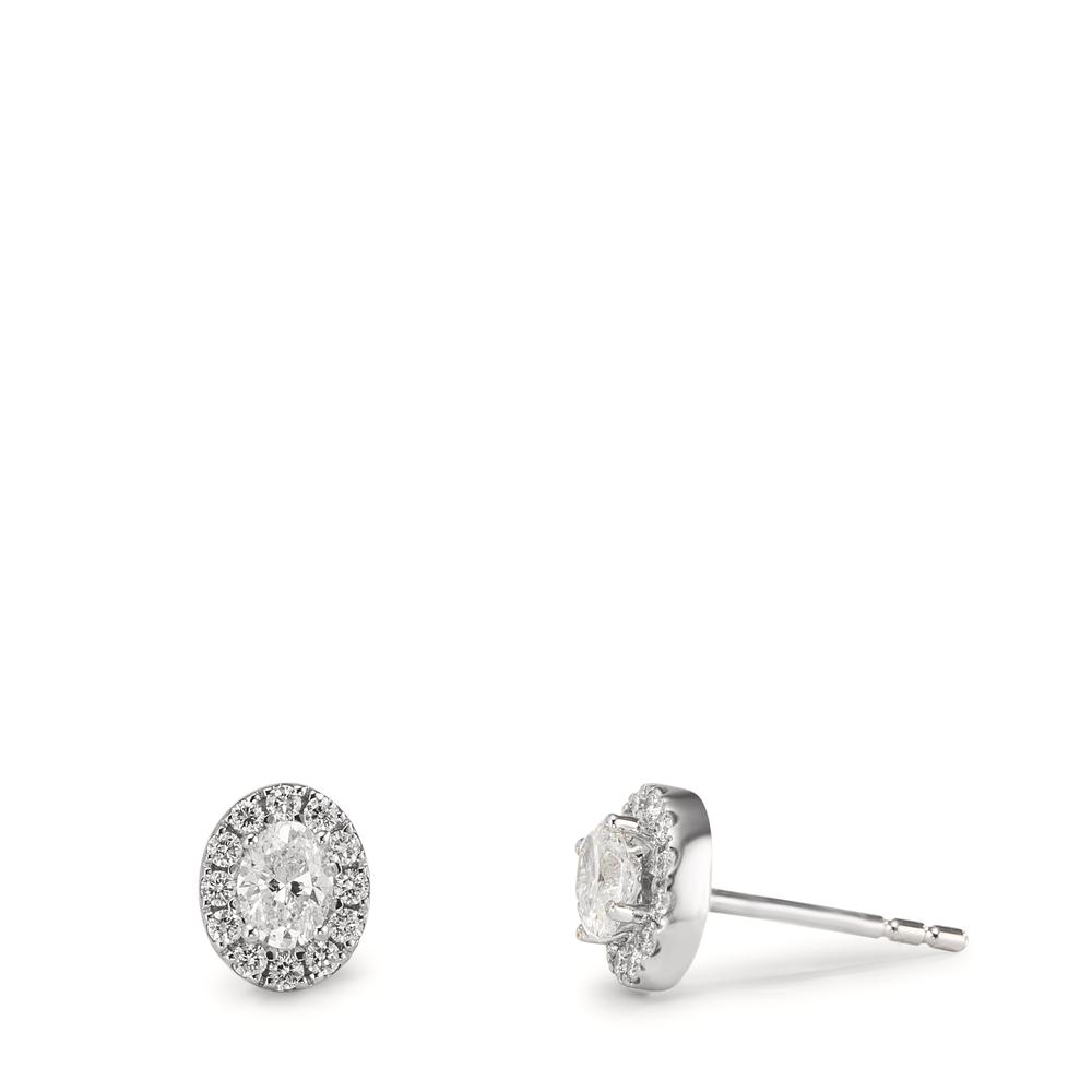Clous d'oreilles Or blanc 18K Diamant 0.58 ct, w-si-610606