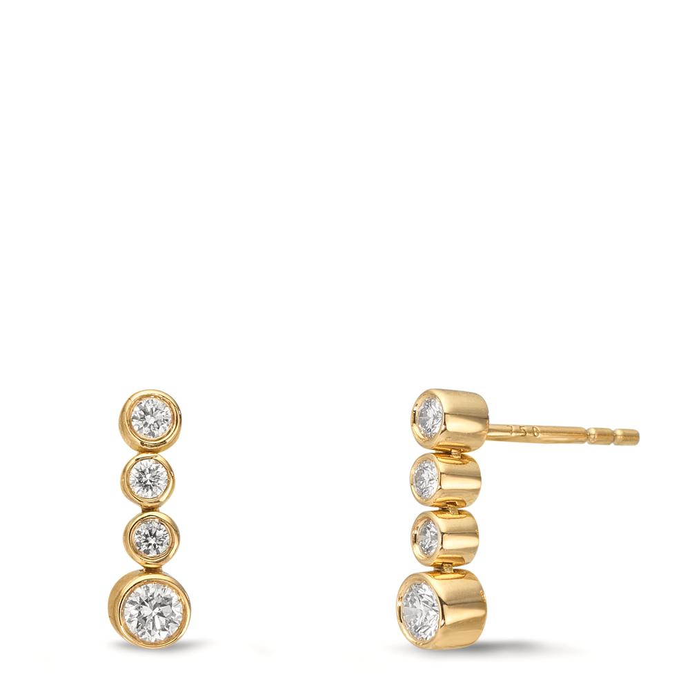 Pendant d'oreilles Or jaune 18K Diamant 0.27 ct, 8 Pierres, w-si-610607
