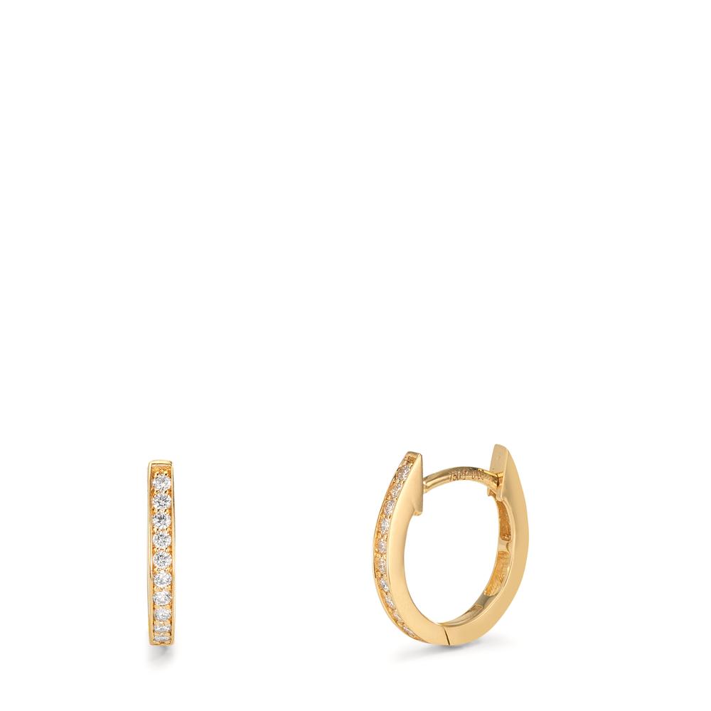 Créoles à charnières Or jaune 18K Diamant 0.10 ct, 20 Pierres, w-si-610610