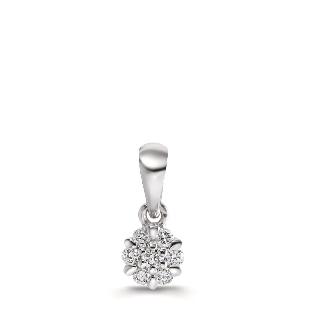 Pendentif Or blanc 18K Diamant Ø4 mm-610616