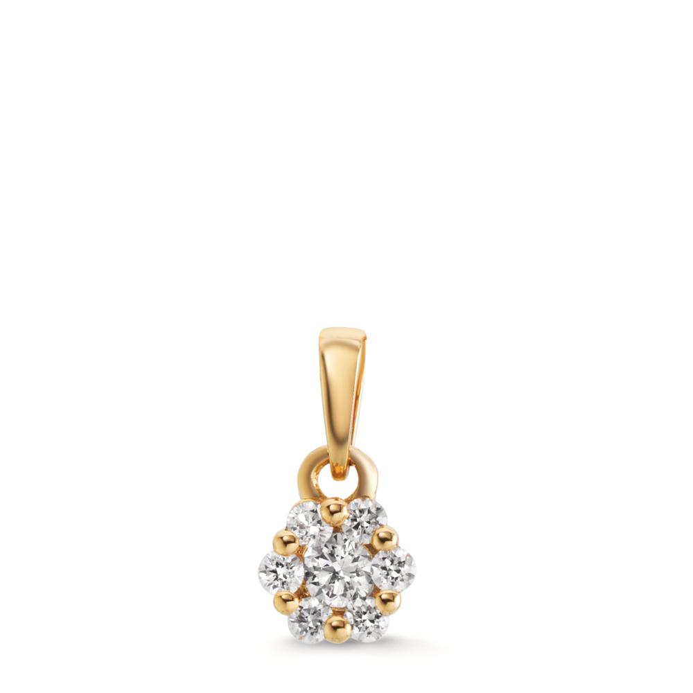 Pendentif Or jaune 18K Diamant 0.10 ct, 7 Pierres, w-si Ø4.5 mm-610619