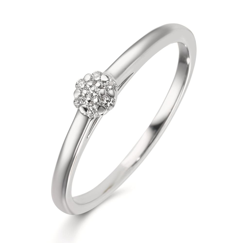 Bague Or blanc 18K Diamant 0.06 ct, 7 Pierres, w-si-610623