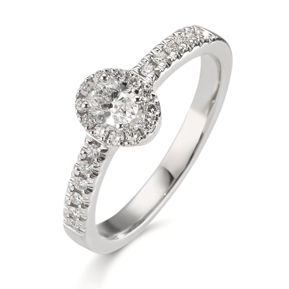 Bague Or blanc 18K Diamant 0.37 ct, w-si-610624
