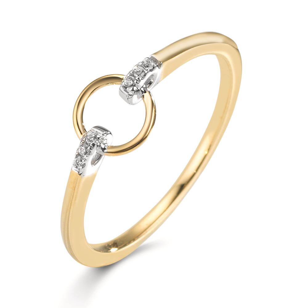 Bague Or jaune 9K Zircone 6 Pierres-610625