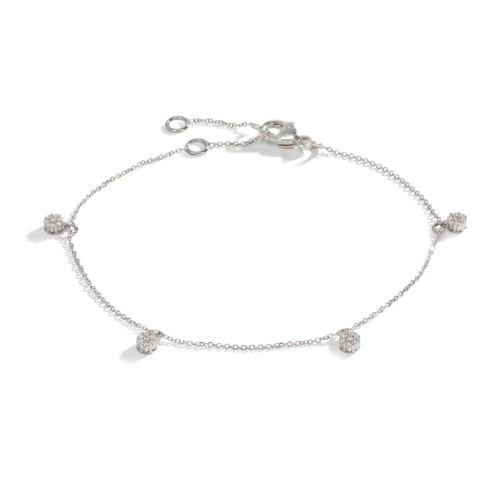 Bracelet Or blanc 18K Diamant 0.24 ct, 28 Pierres, w-si 16-19 cm-610627