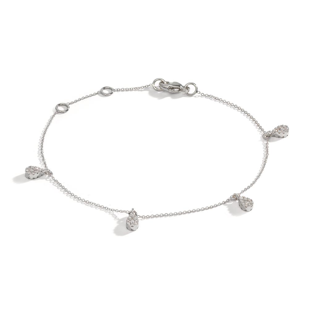 Bracelet Or blanc 18K Diamant 0.32 ct, 36 Pierres, w-si 16-19 cm-610628