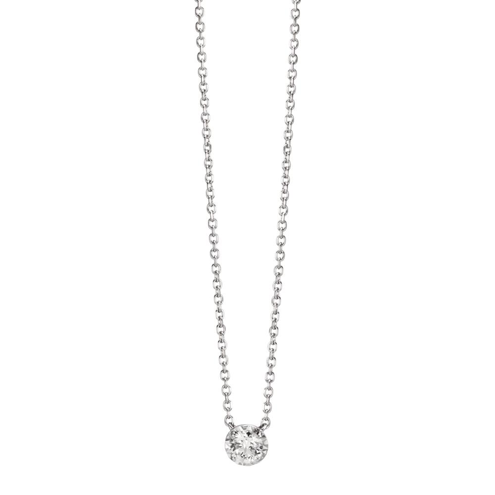 Collier Or blanc 18K Diamant 0.18 ct, w-si 39-42 cm-610756