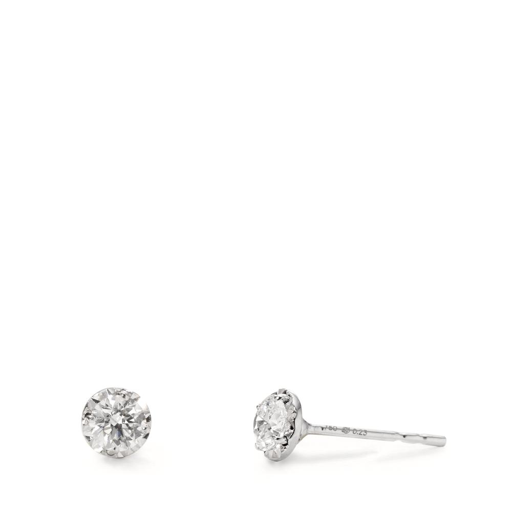 Clous d'oreilles Or blanc 18K Diamant 0.46 ct, 2 Pierres, w-si Ø4.8 mm-610767