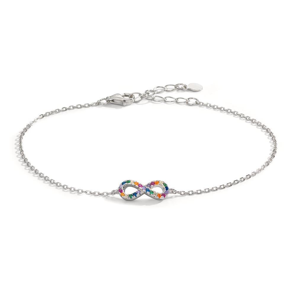 Bracelet Argent Zircone coloré Rhodié Infini 16-20 cm-611129