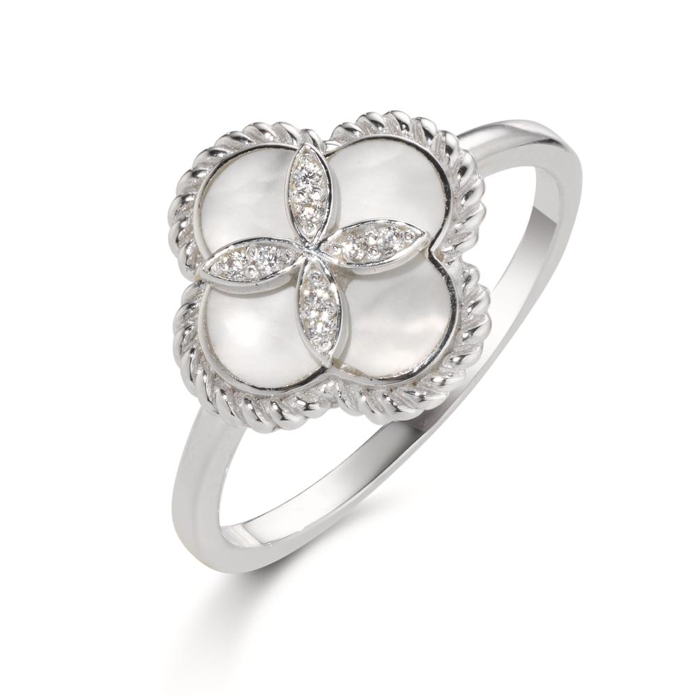 Bague Argent Rhodié nacre Ø12 mm-611603