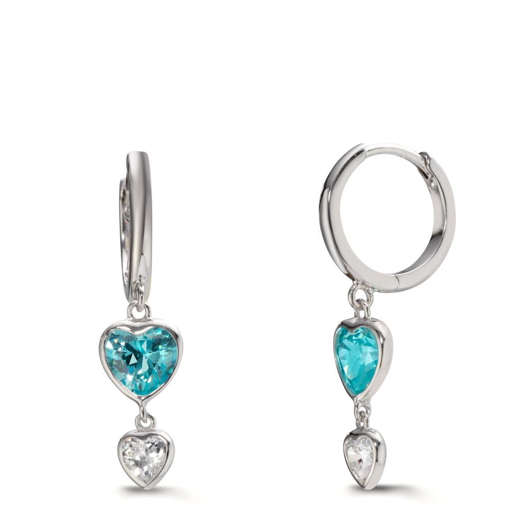 Créoles à charnières Argent Rhodié Coeur-611612