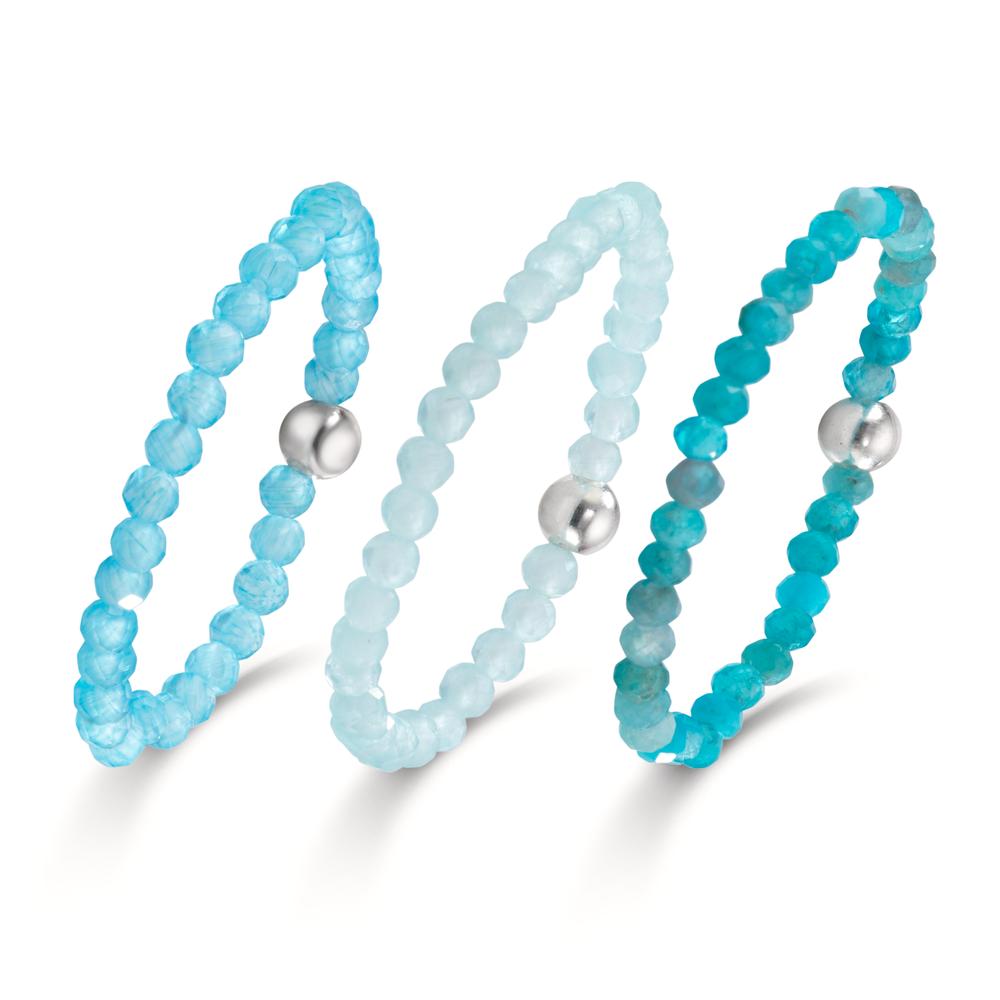 Bague Calcédoine bleu clair, 2 mm, Calcédoine aqua, 2 mm, Agate turquoise, 2 mm-611898