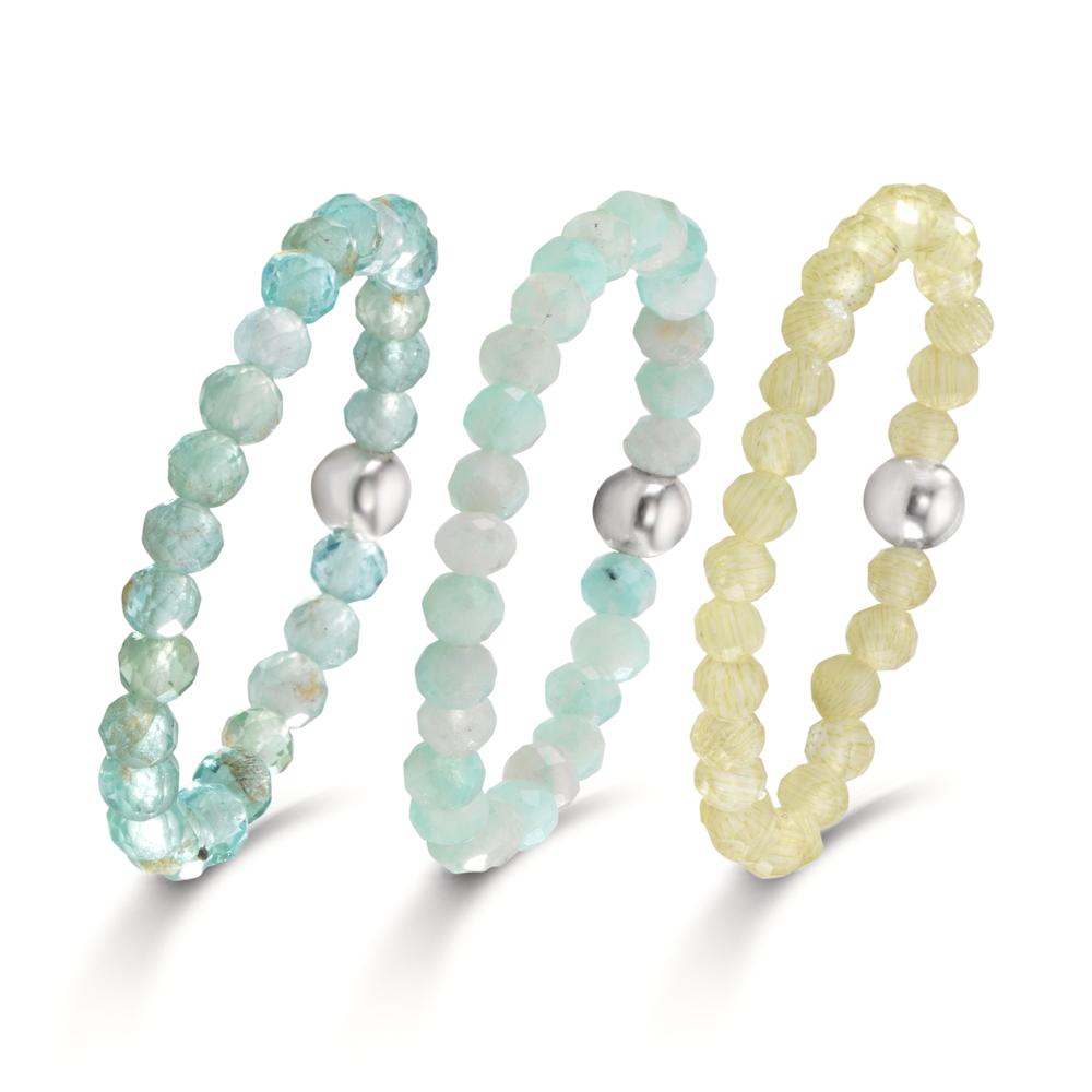 Bague Amazonite 2 mm, Péridot 2 mm, Agate 2 mm-611899