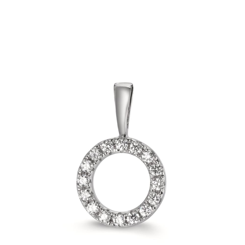 Pendentif Or blanc 18K Diamant 0.12 ct, w-si Ø9 mm-611904