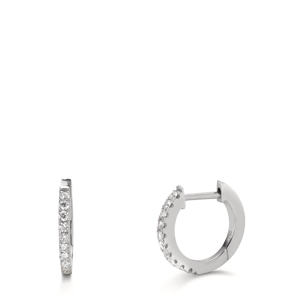 Créoles à charnières Or blanc 18K Diamant 0.23 ct, 20 Pierres, w-si-611905