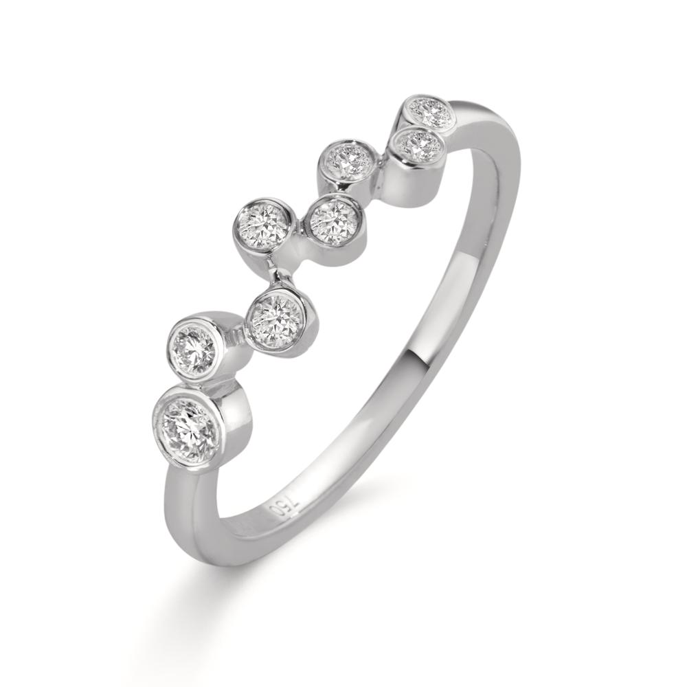Bague Or blanc 18K Diamant 0.20 ct, 8 Pierres, w-si-611911