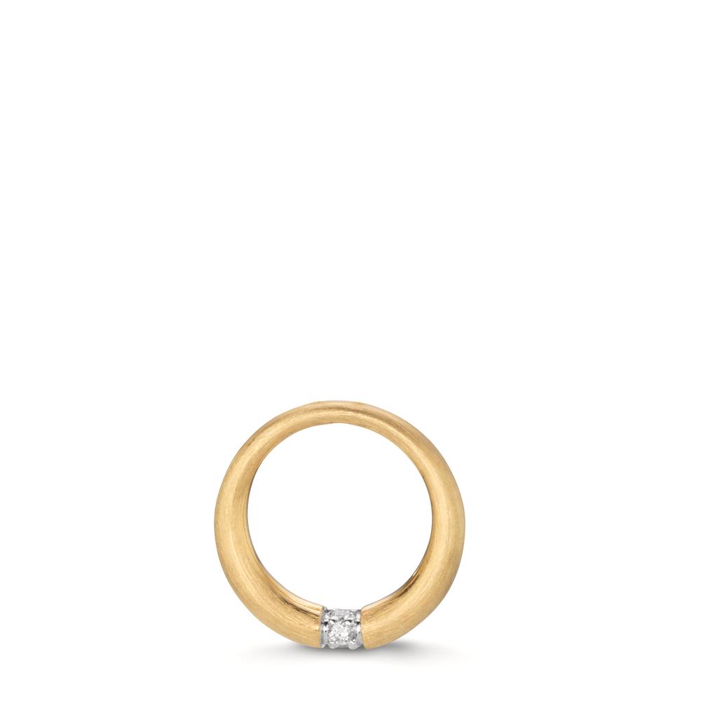 Pendentif Or jaune 18K Diamant 0.04 ct, w-si Bicolore Ø15 mm-611914