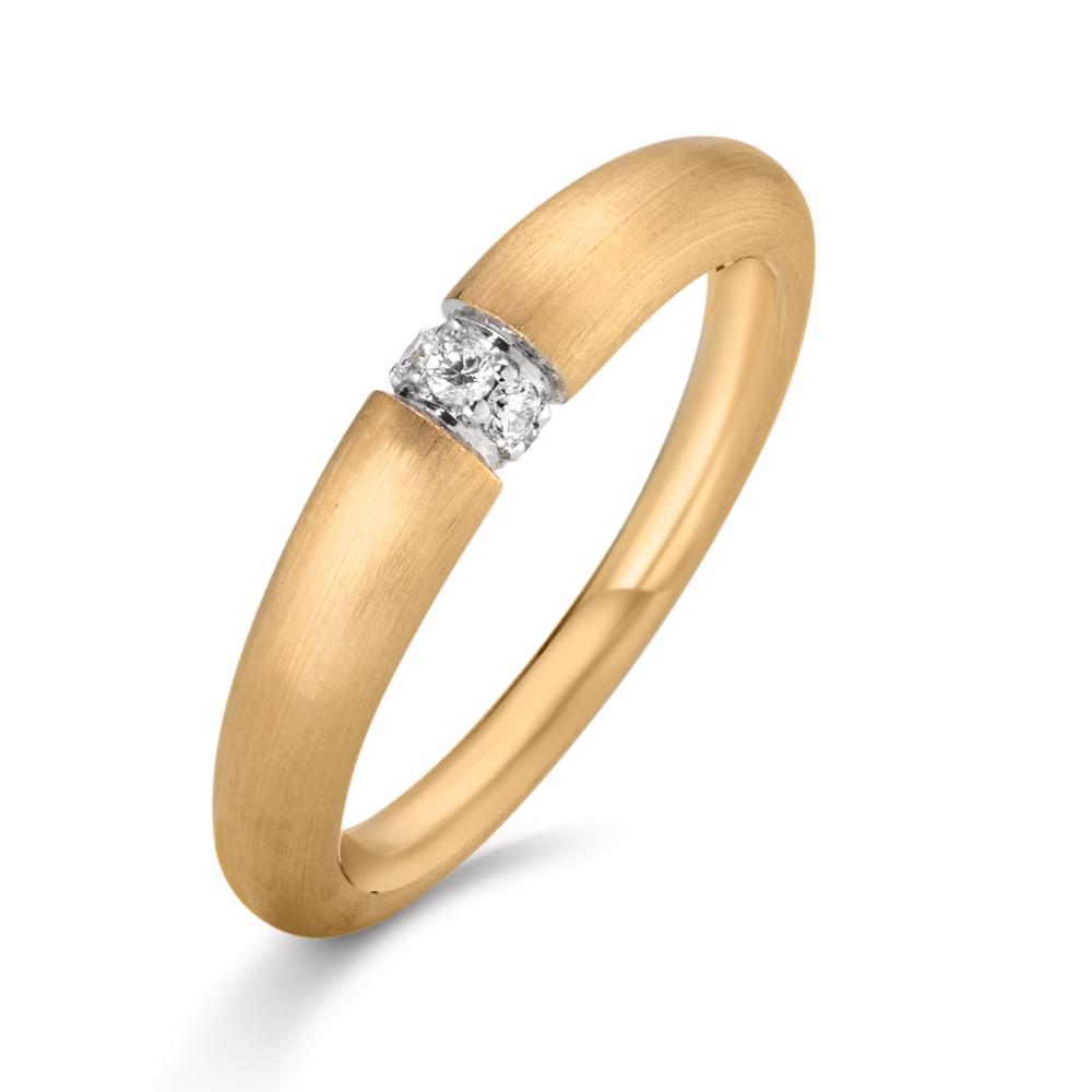 Bague Or jaune 18K Diamant 0.08 ct, w-si Bicolore-611915