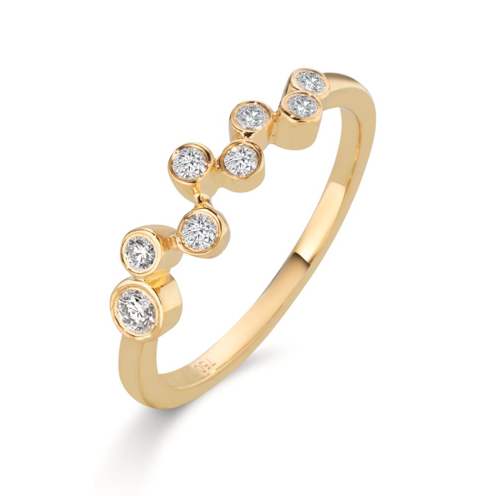 Bague Or jaune 18K Diamant 0.20 ct, 8 Pierres, w-si-611917