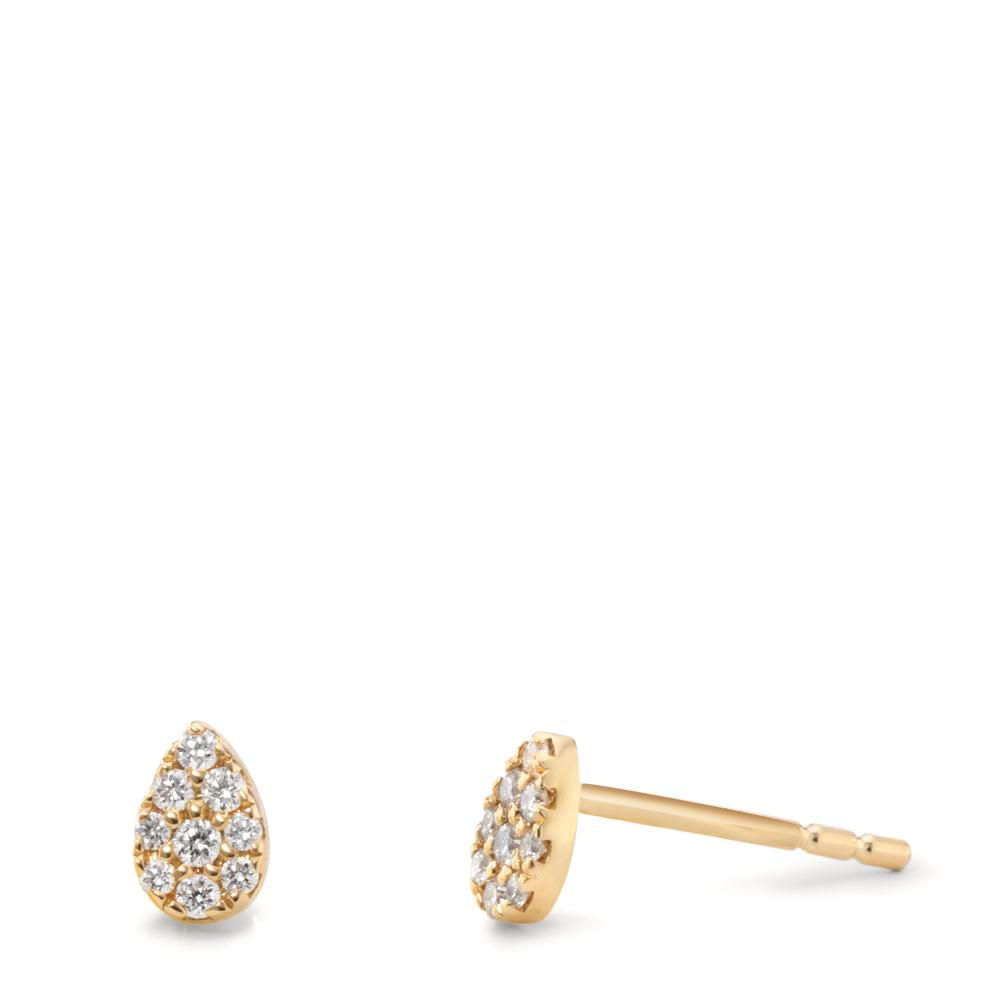 Clous d'oreilles Or jaune 18K Diamant 0.08 ct, 18 Pierres, w-si-612205